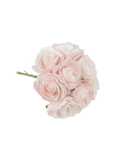 8 ruží na stonkách z ružovej peny, 8 x 15 cm na svadbu