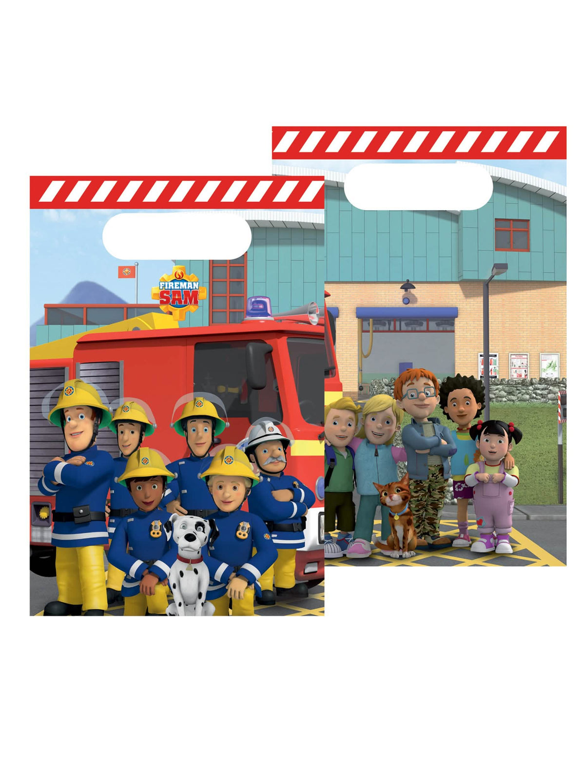 Sachets en plastique Sam le Pompier pour enfant multicolores avec imprimé personnages