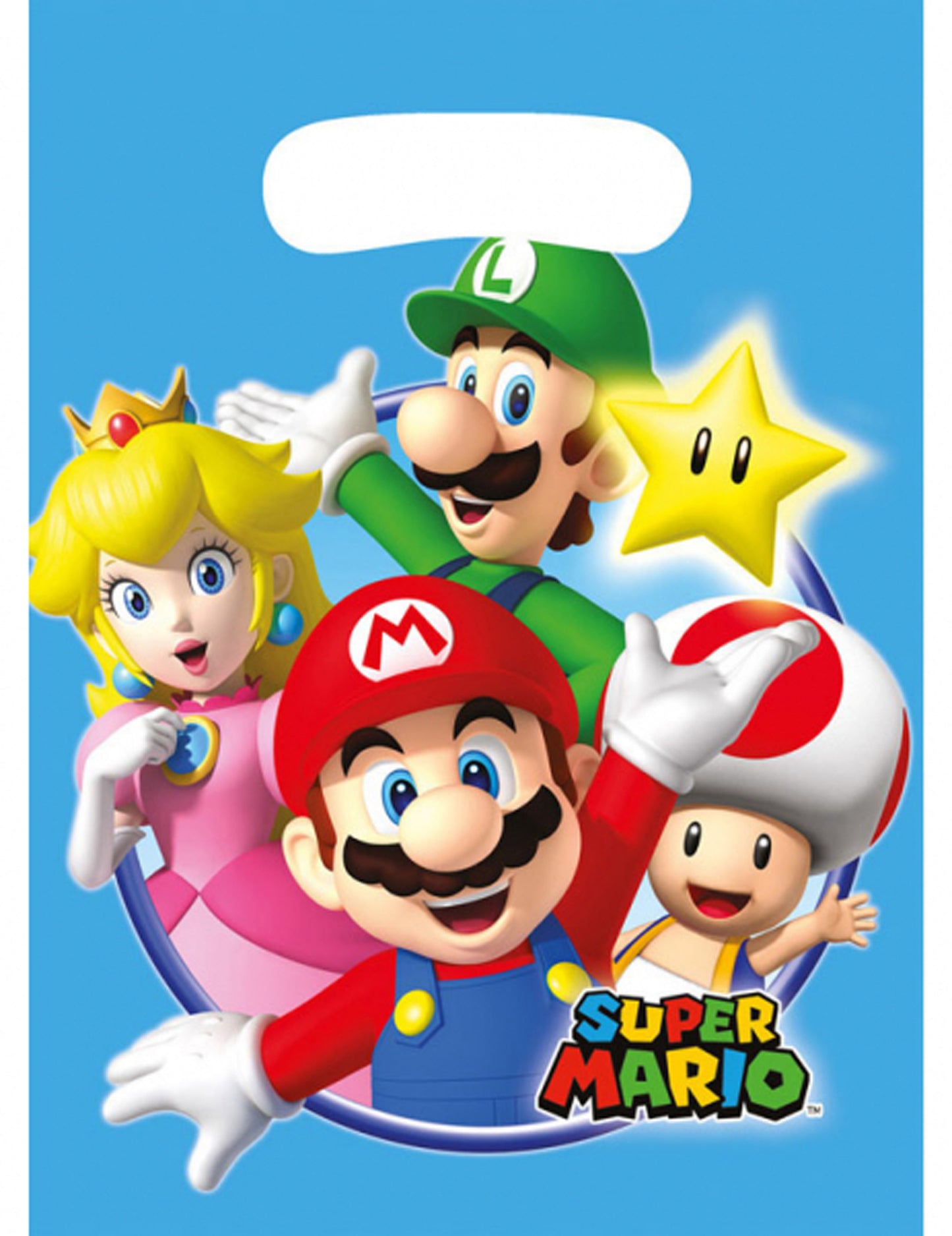 8 sacs de fête Super Mario pour enfant bleu avec Mario Luigi Peach et Toad