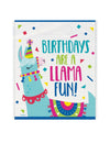 Sacs cadeaux lama pour anniversaire enfant multicolores avec message Birthdays are a llama fun