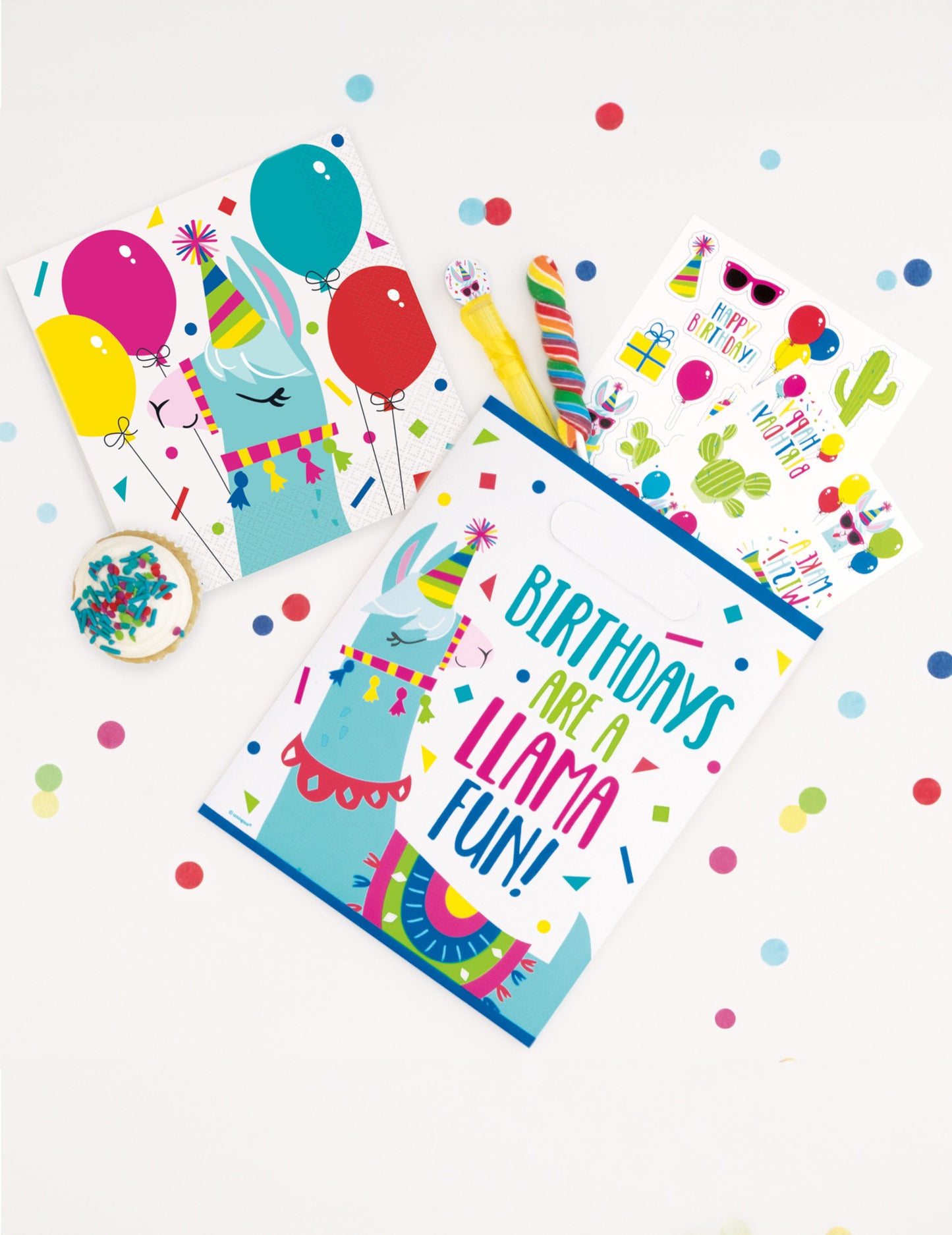 8 darčekových tašiek s motívom lamy k narodeninám dieťaťa