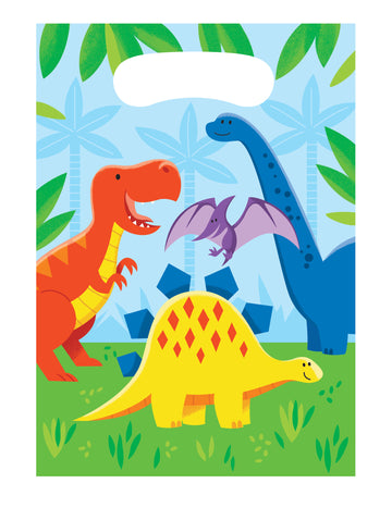 8 malých darčekových tašiek s dinosaurom 23 x 16 cm na narodeniny