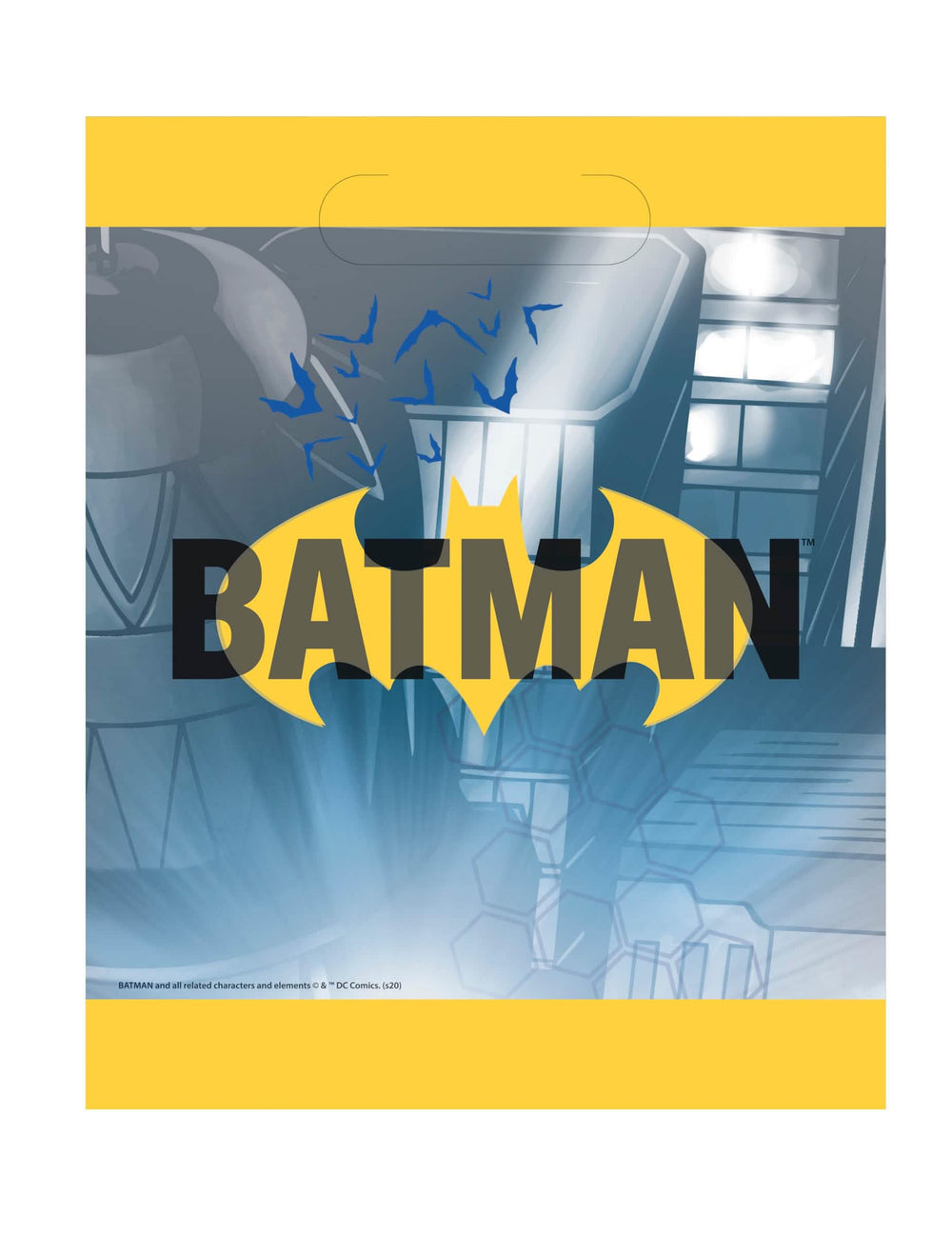 Batman párty tašky pre dieťa žltá a modrá s logom