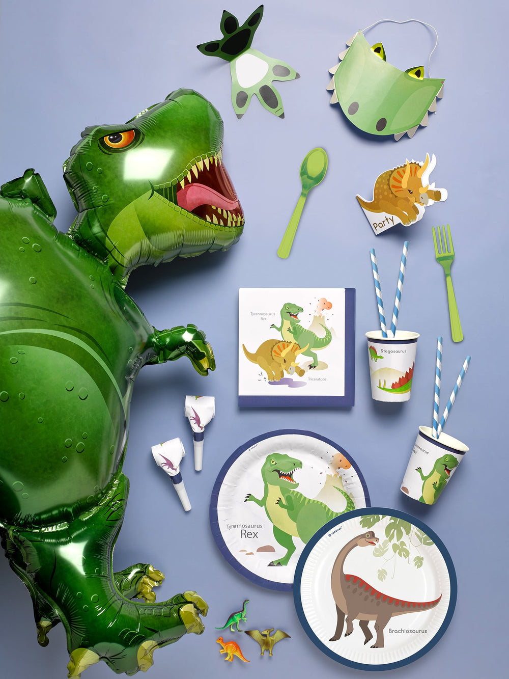 Mise en situation des sans-gênes grands dinosaures pour anniversaire