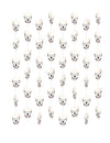 Suspensions sur fil crânes squelette pour Halloween blanches lot de 8