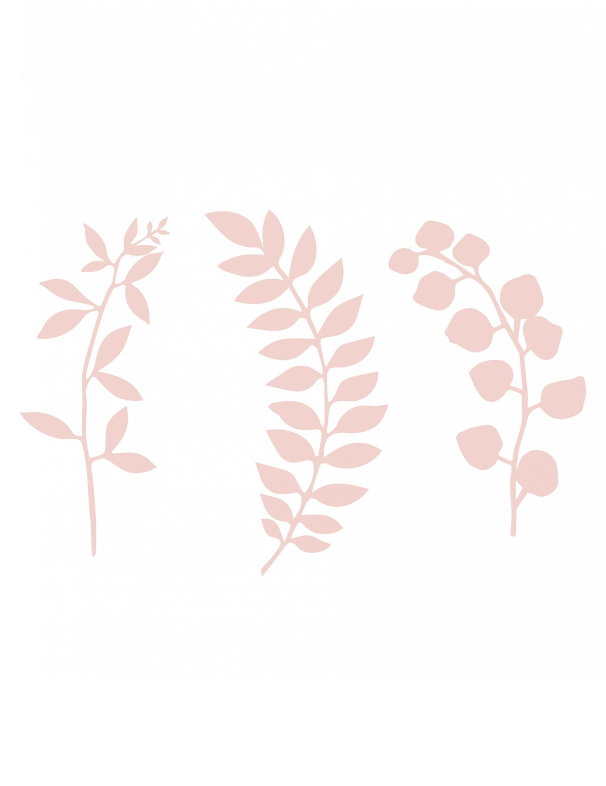 Décorations de table feuilles pour fête roses poudré en papier