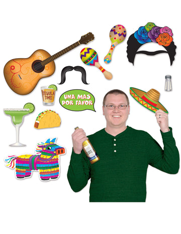 Kit photobooth thème Mexique pour adulte 13 pièces multicolores