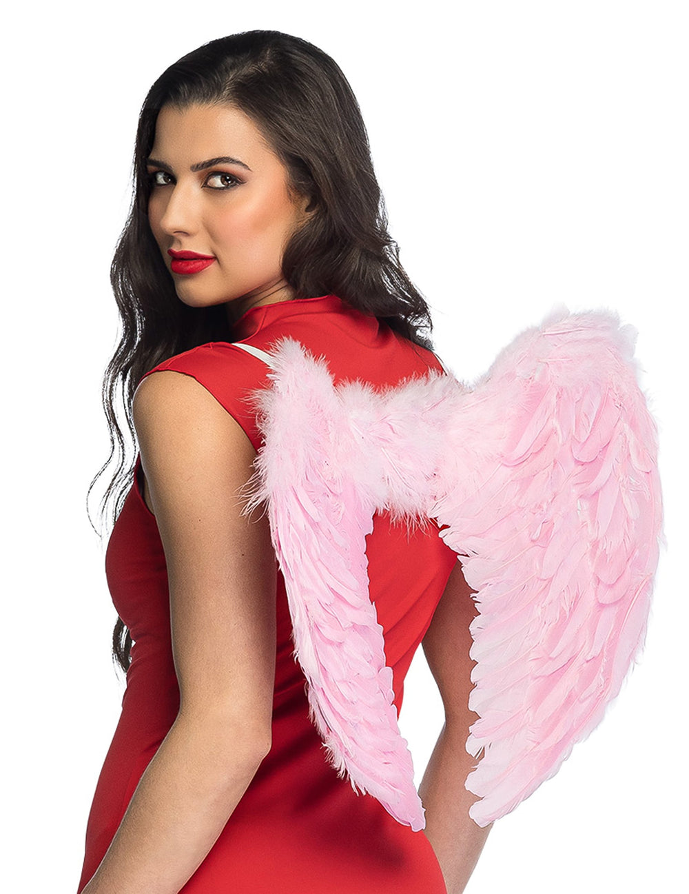 Ailes d'ange pour femme roses en plumes