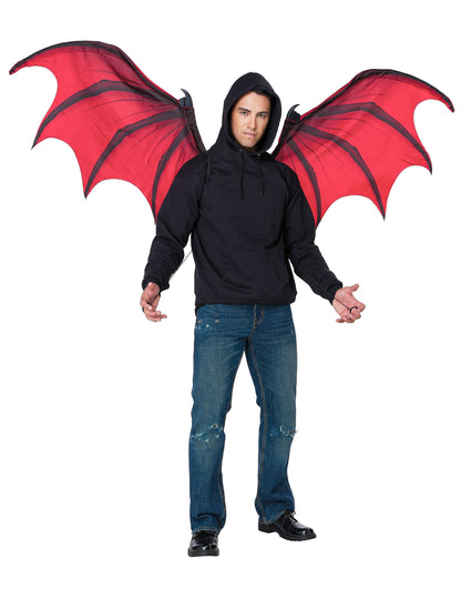 Obrovské krídla pre dospelých červených a čiernych démonov