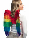 Ailes multicolores pour adulte en plumes arc-en-ciel