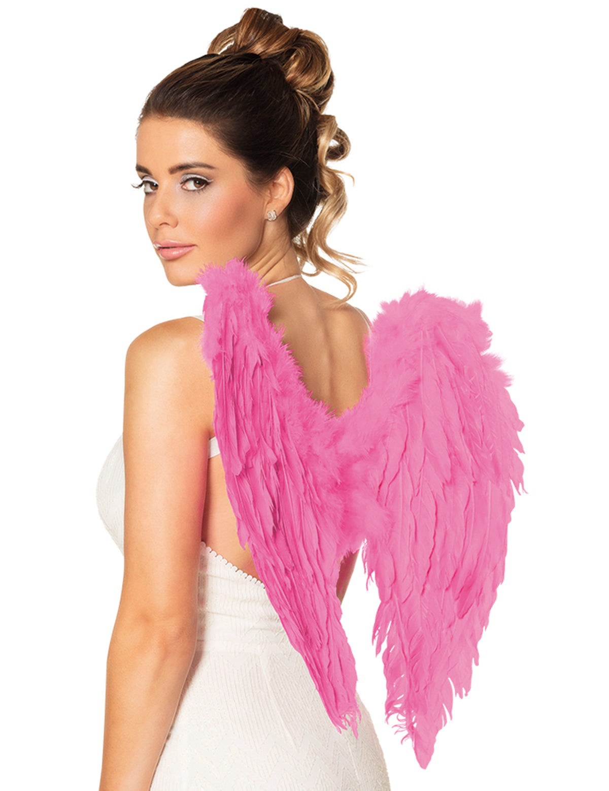 Ailes pour adulte rose en plumes