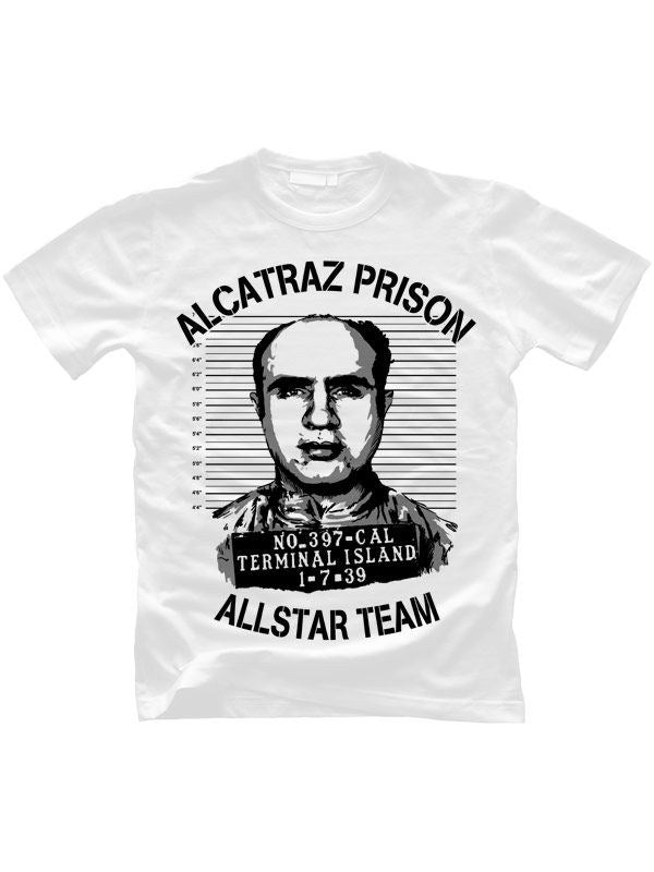 Alcatraz Prison Wear Allstar Team tričko bielo-čierne 