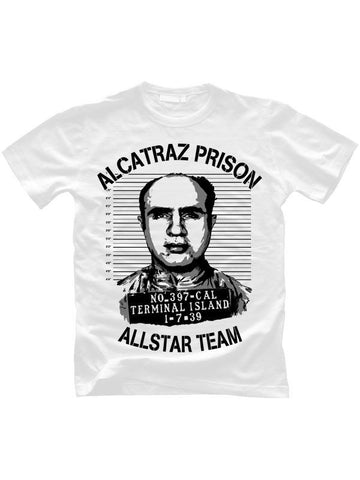 Alcatraz Prison Wear Allstar Team tričko bielo-čierne 
