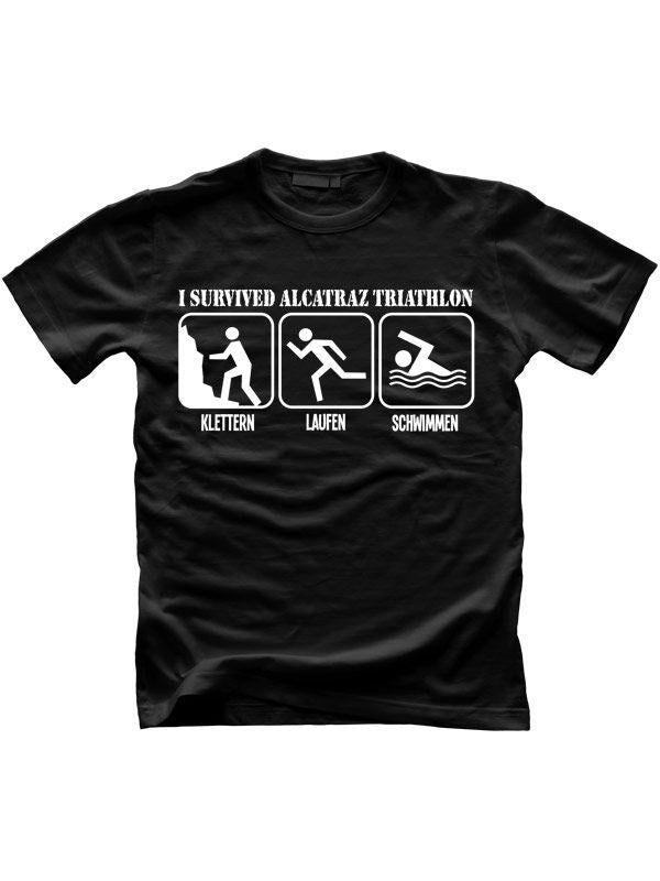 Tričko Alcatraz Prison Wear Triathlon čierno-biele 