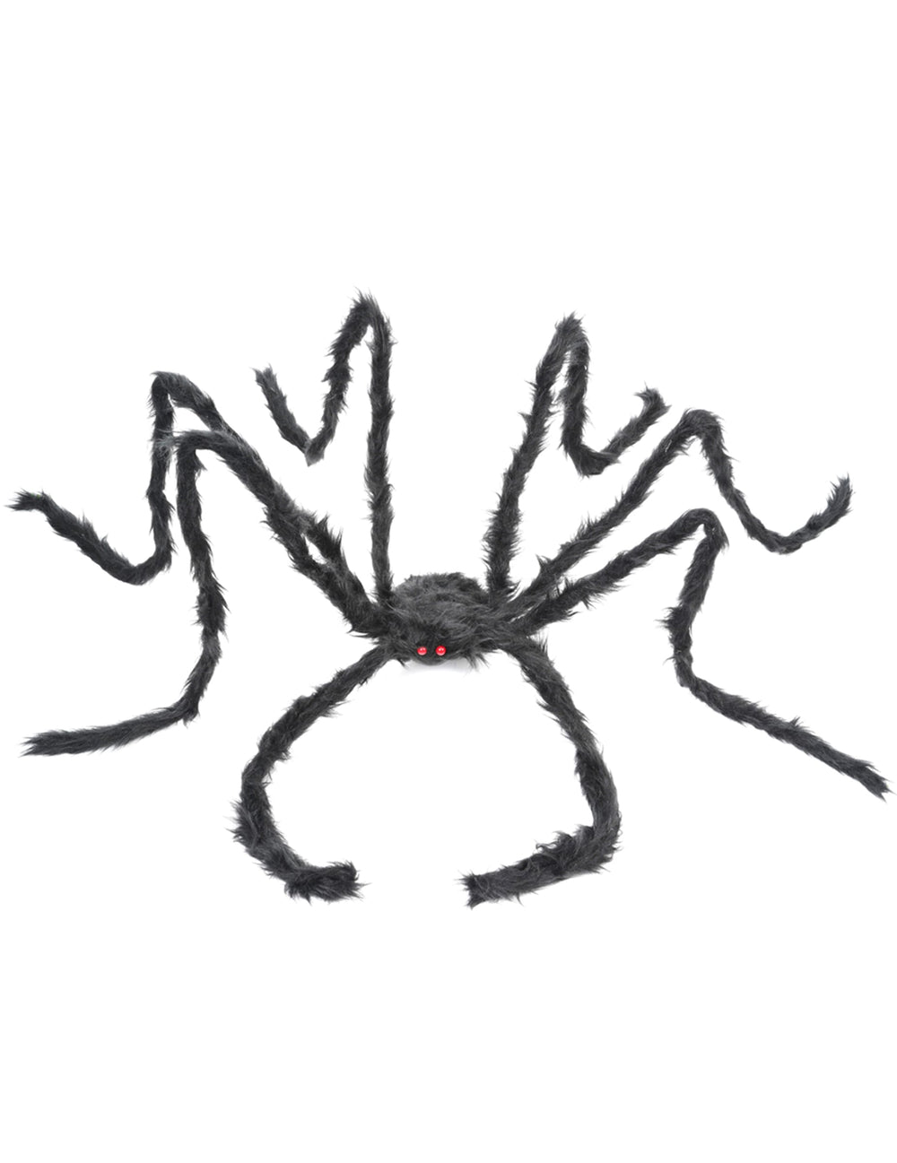 Araignée géante pour Halloween noire et velue aux yeux rouges