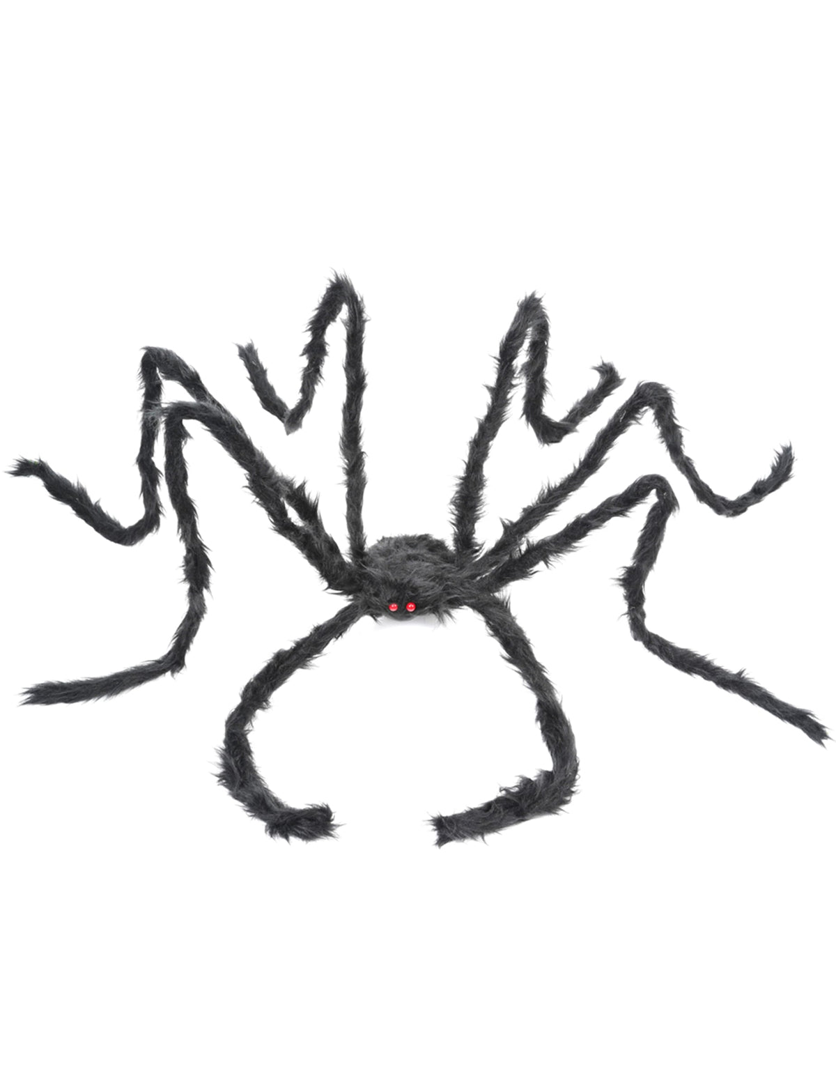Araignée géante pour Halloween noire et velue aux yeux rouges