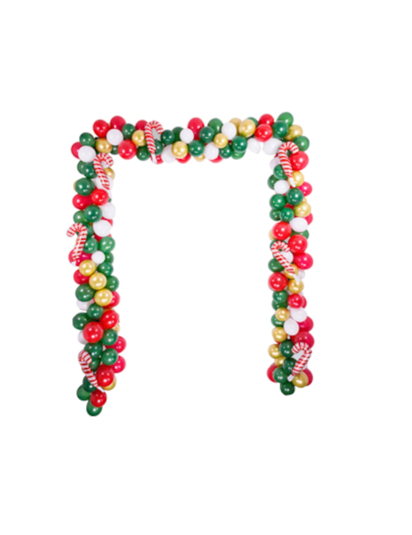 Tradičný vianočný oblúk na vchodové dvere, 238 červených a zlatých balónov