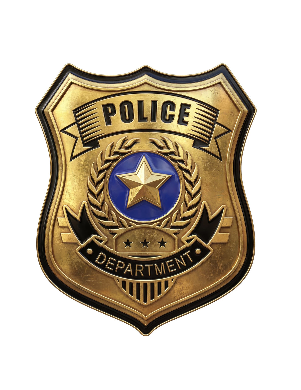 Badge de police pour adulte doré