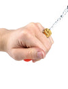 Bague lance eau pirate pour adulte dorée avec tête de mort