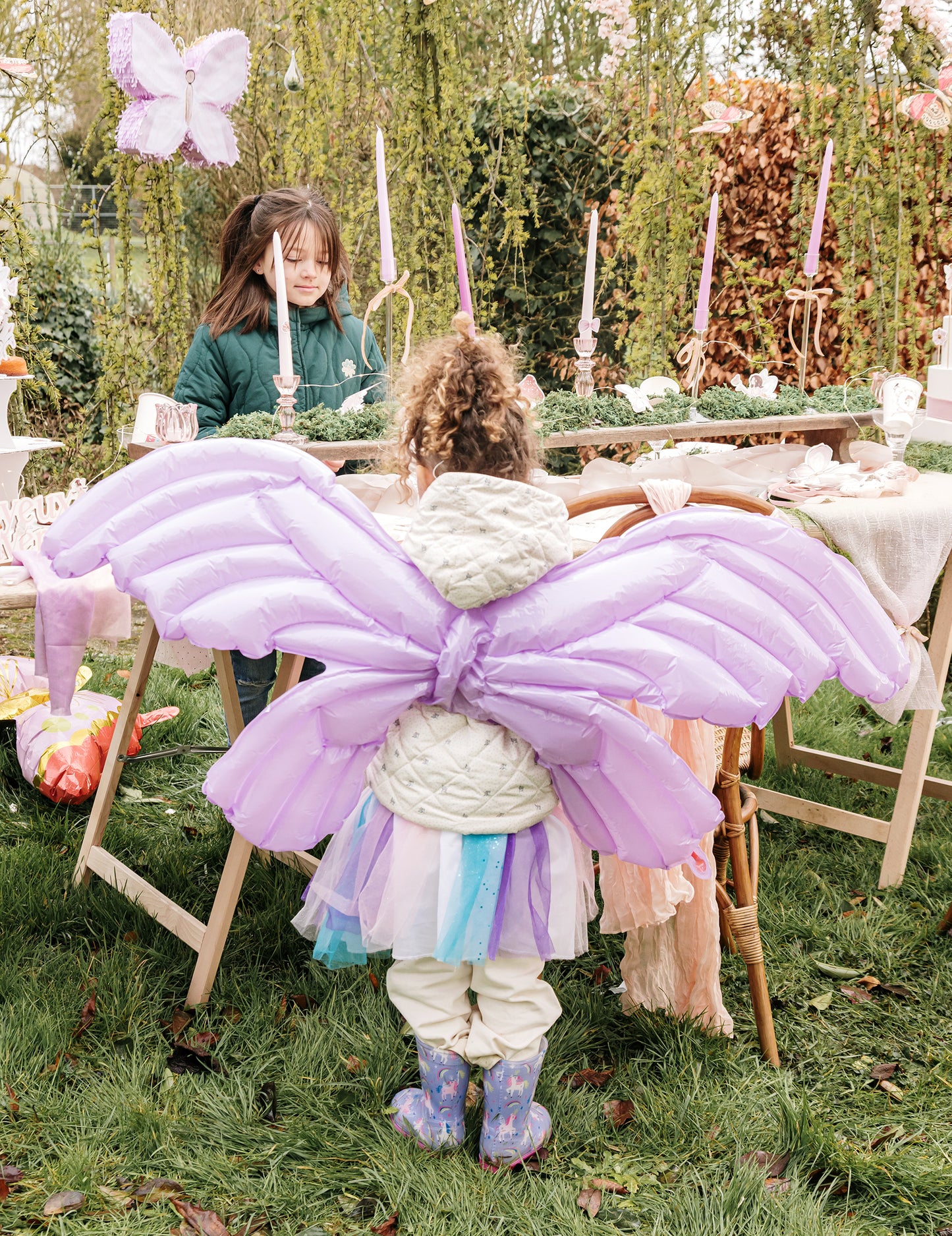 Obrovský fóliový balón s fialovými krídlami víly 122 x 89 cm