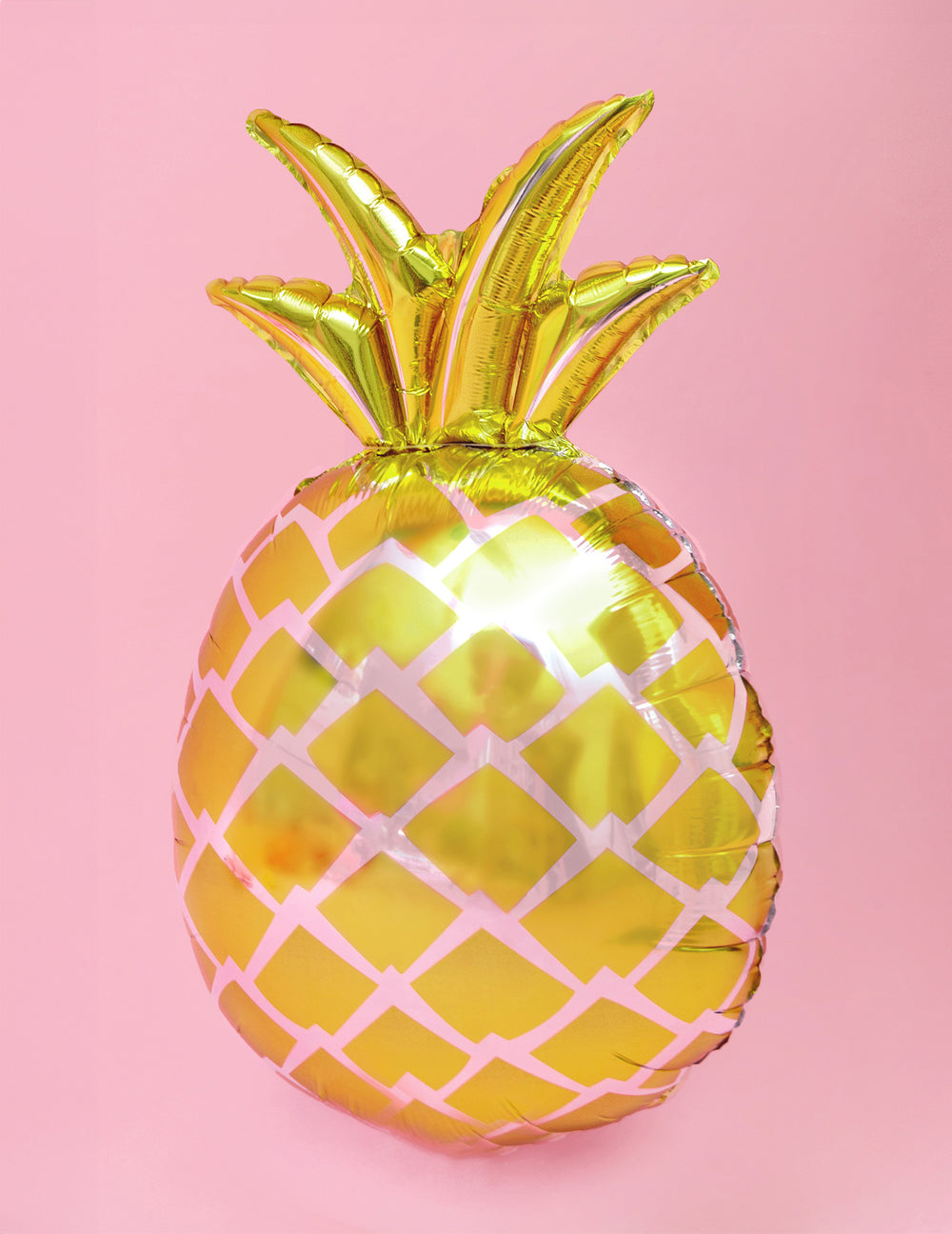 Vue de face du ballon aluminium ananas doré