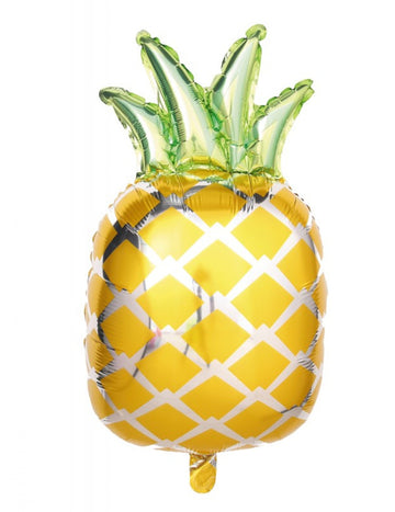 Ballon aluminium ananas pour fête jaune et vert métallisé