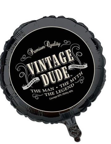 Ballon aluminium anniversaire Vintage pour homme noir