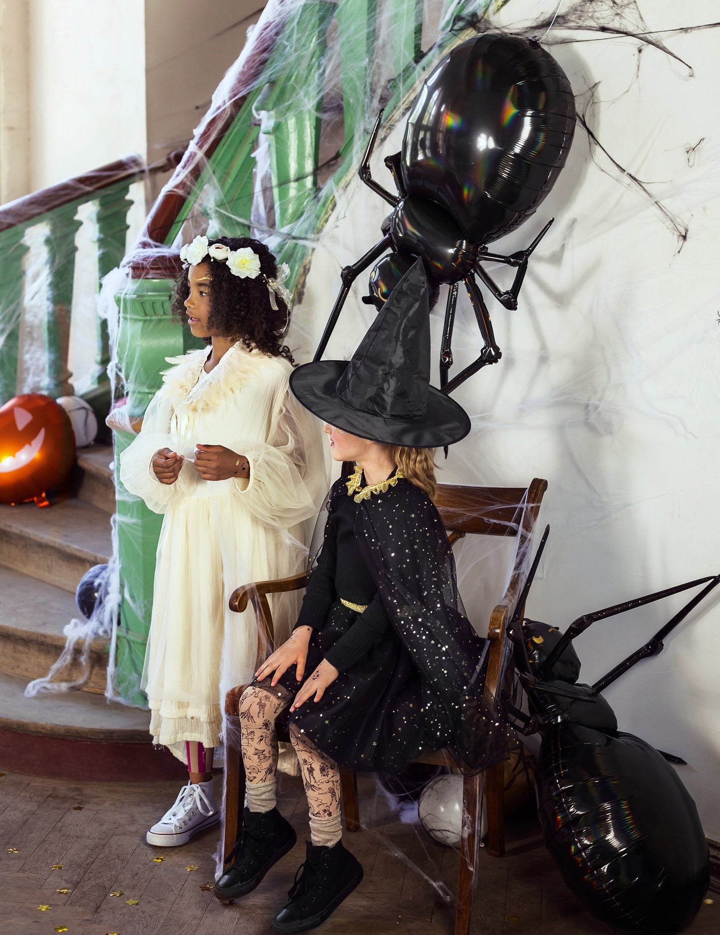 Black Metallic pavúk hliníkový balón 60 x 101 cm