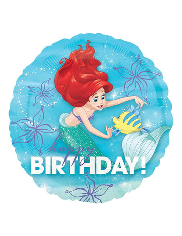 Ariel Little Mermaid Všetko najlepšie k narodeninám fóliový balón 43 cm