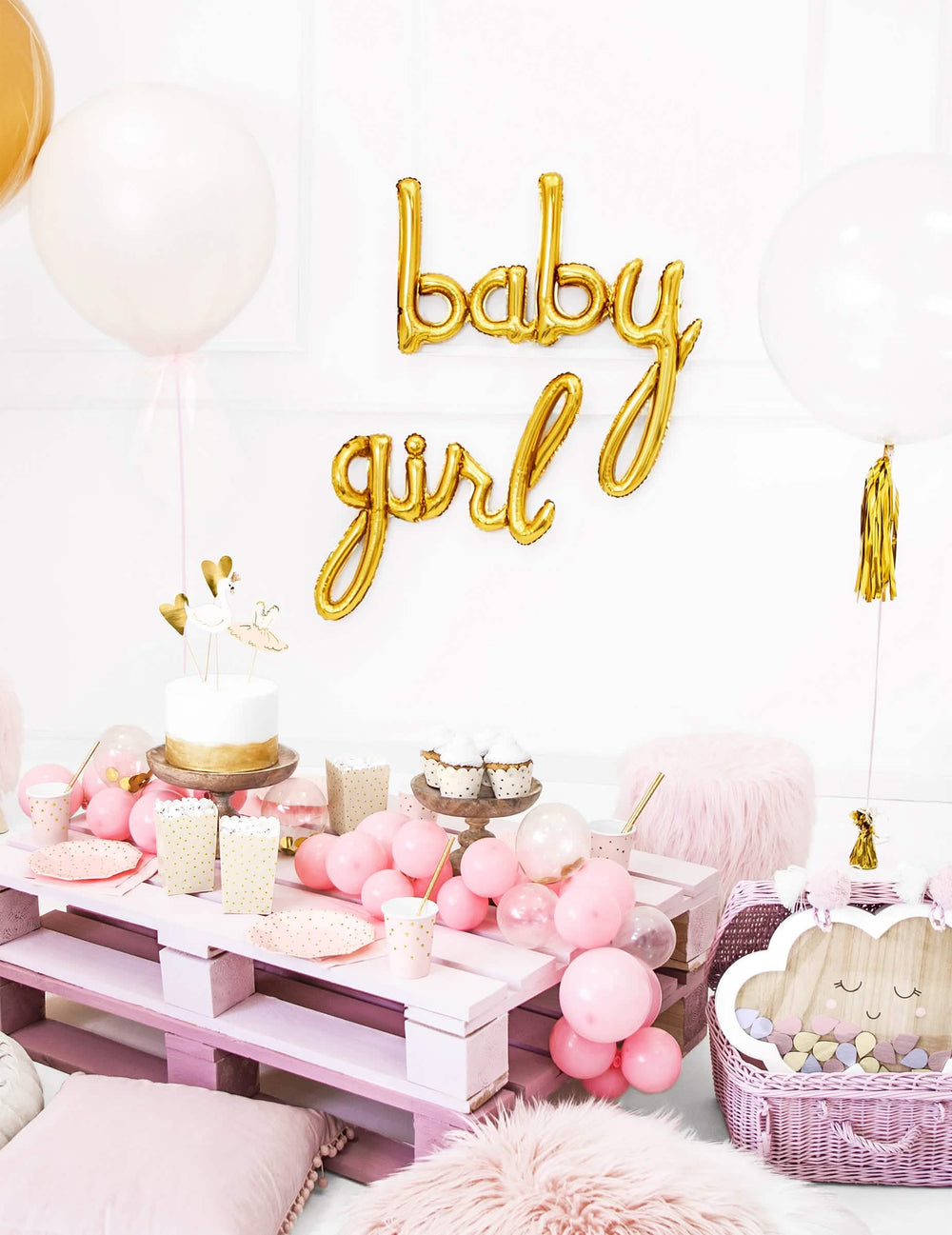 Baby shower dekorácia z hliníkovej fólie baby