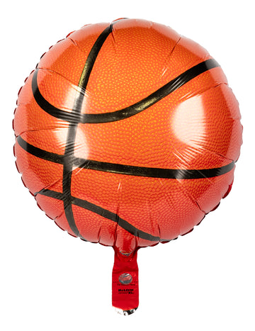 Ballon aluminium Basketball pour fête orange et noir