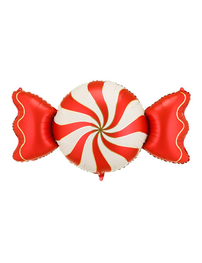 Fóliový balón Cukrík béžový a červený 113 x 54 cm