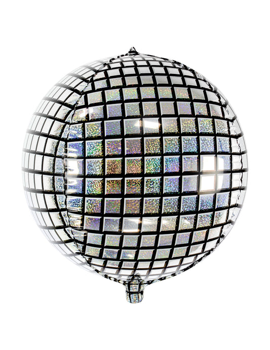Ballon aluminium boule de disco argenté et scintillant