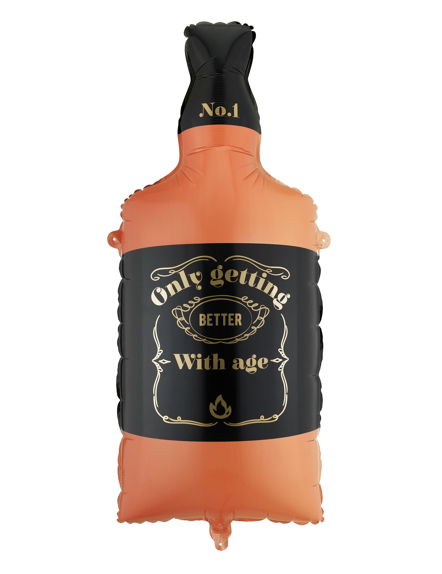 Fóliový balón fľaša whisky oranžovo-čierny 34 x 86 cm