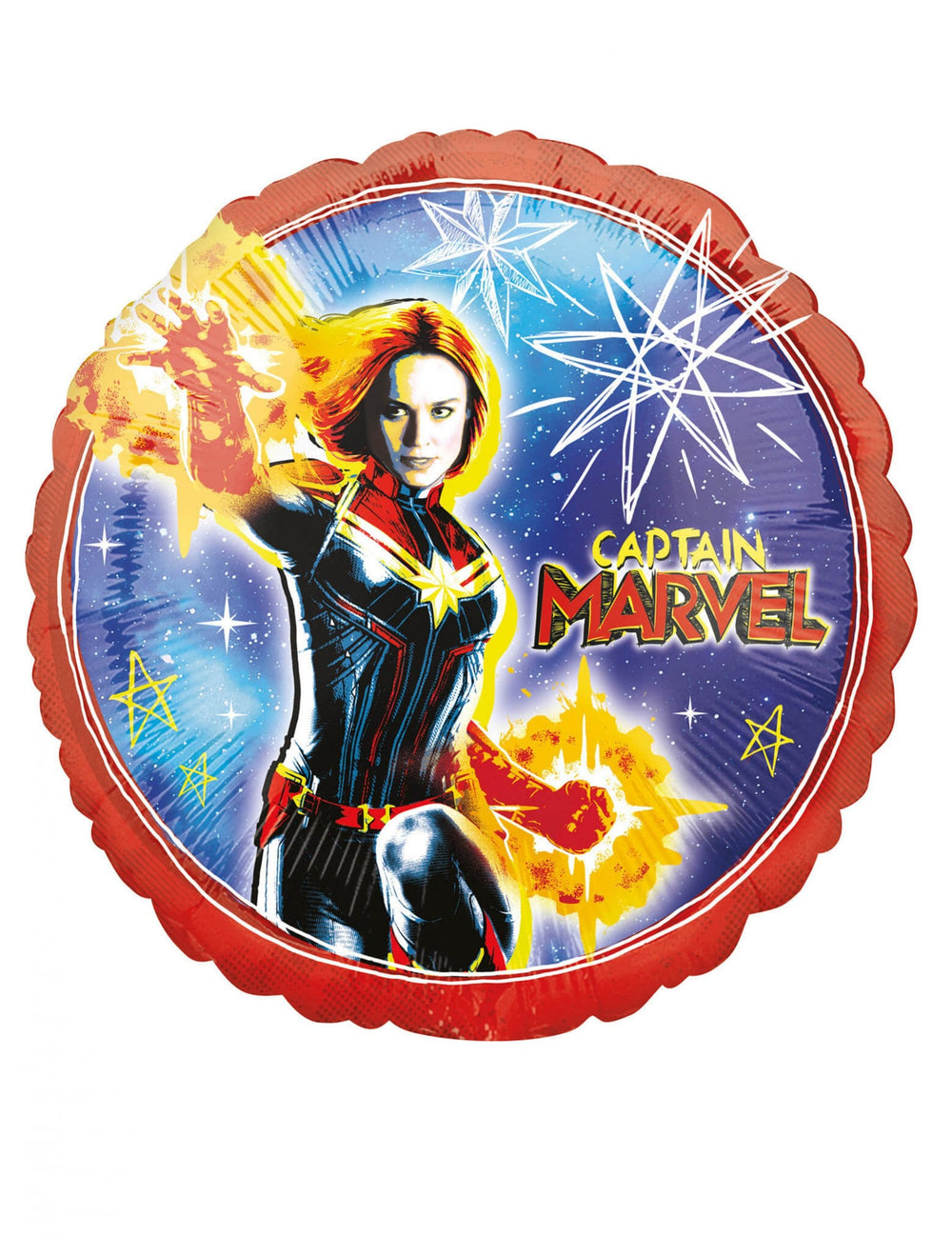 Ballon aluminium Captain Marvel rouge bleu et jaune