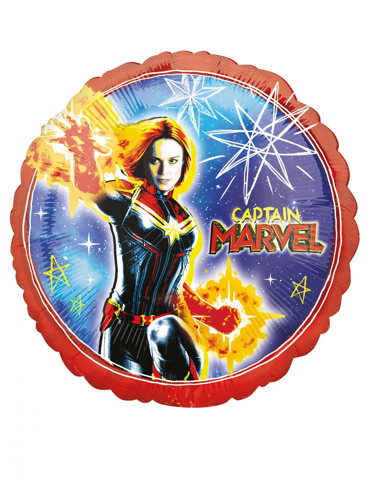 Ballon aluminium Captain Marvel rouge bleu et jaune