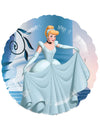 Ballon aluminium Cendrillon pour enfant bleu ciel