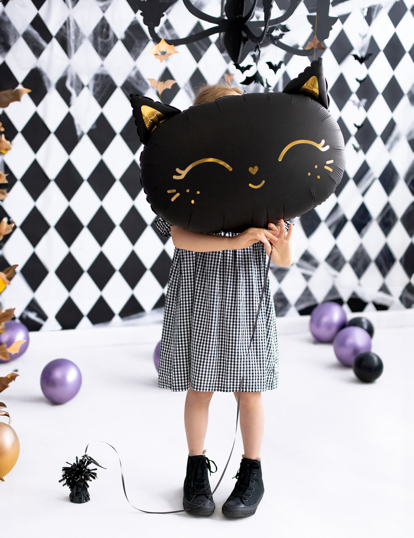 Hliníkový balón Čierna mačka 48 x 36 cm na Halloween