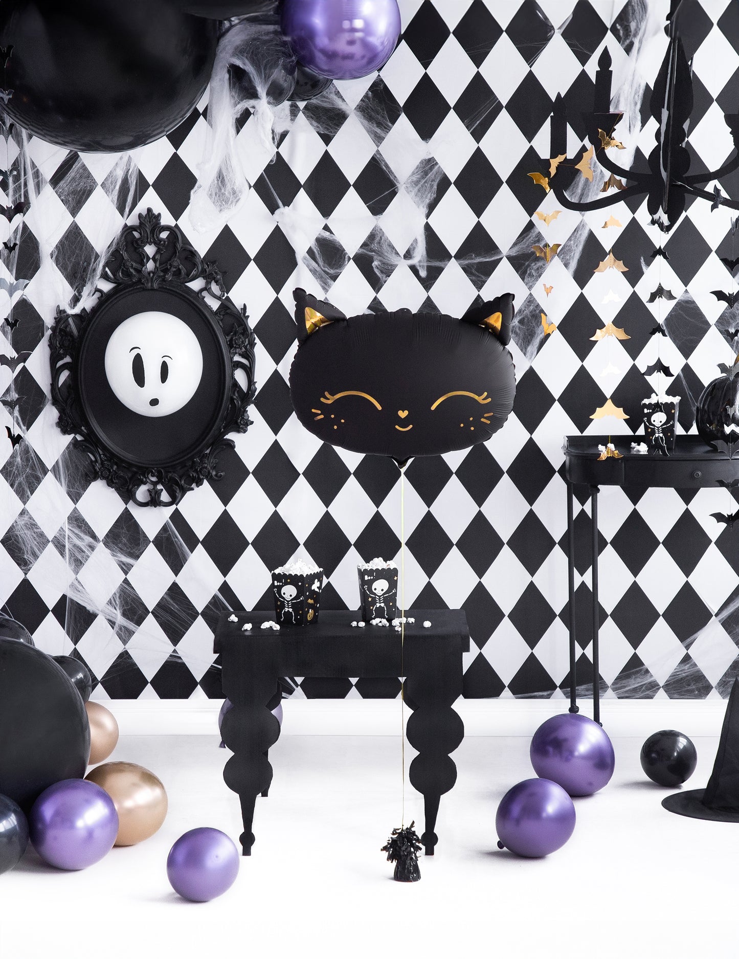 Hliníkový balón Čierna mačka 48 x 36 cm na Halloween