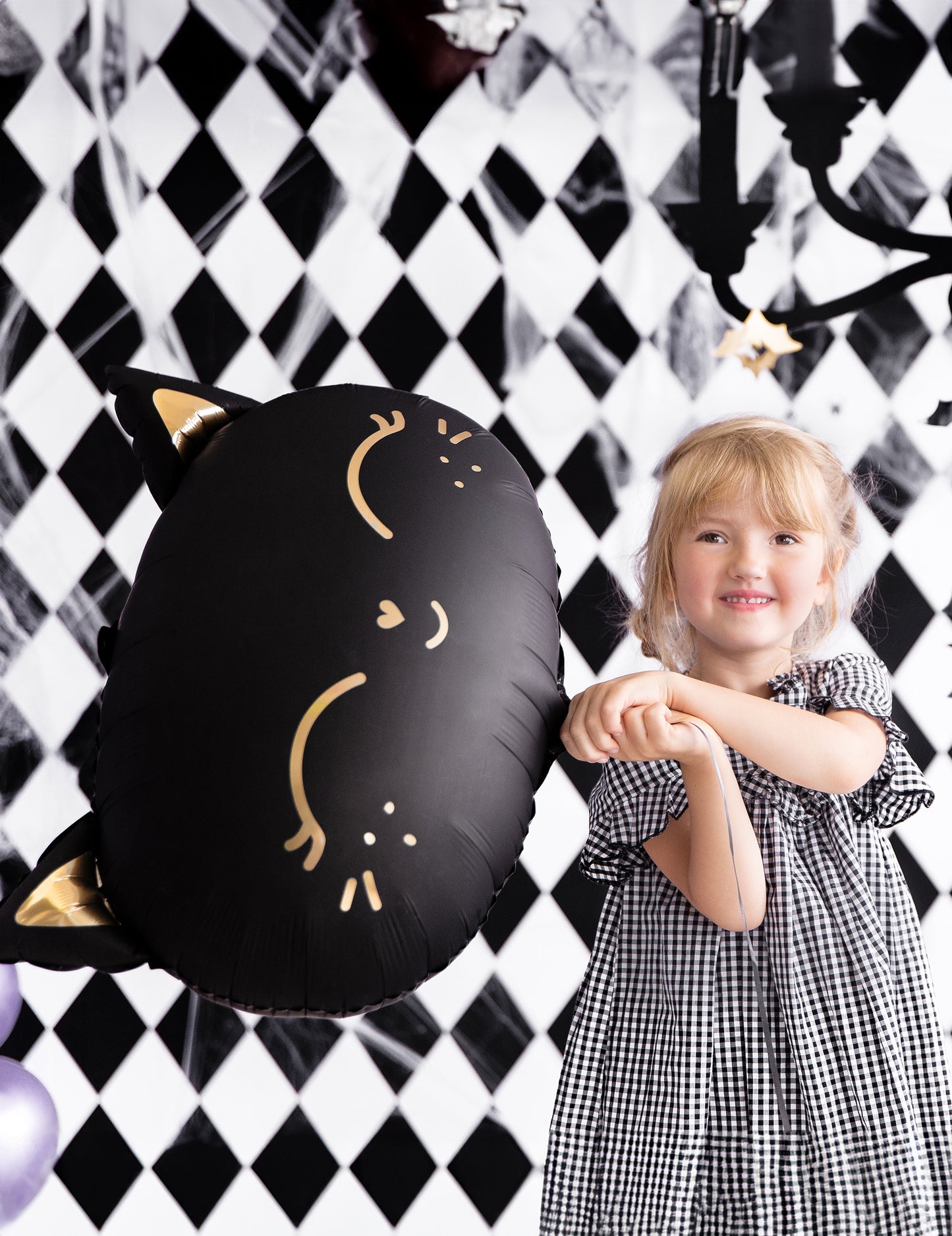 Hliníkový balón Čierna mačka 48 x 36 cm na Halloween