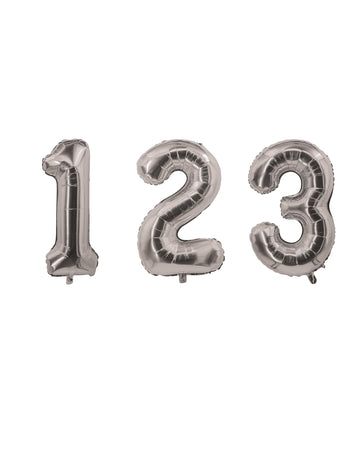 Ballon aluminium chiffre argenté