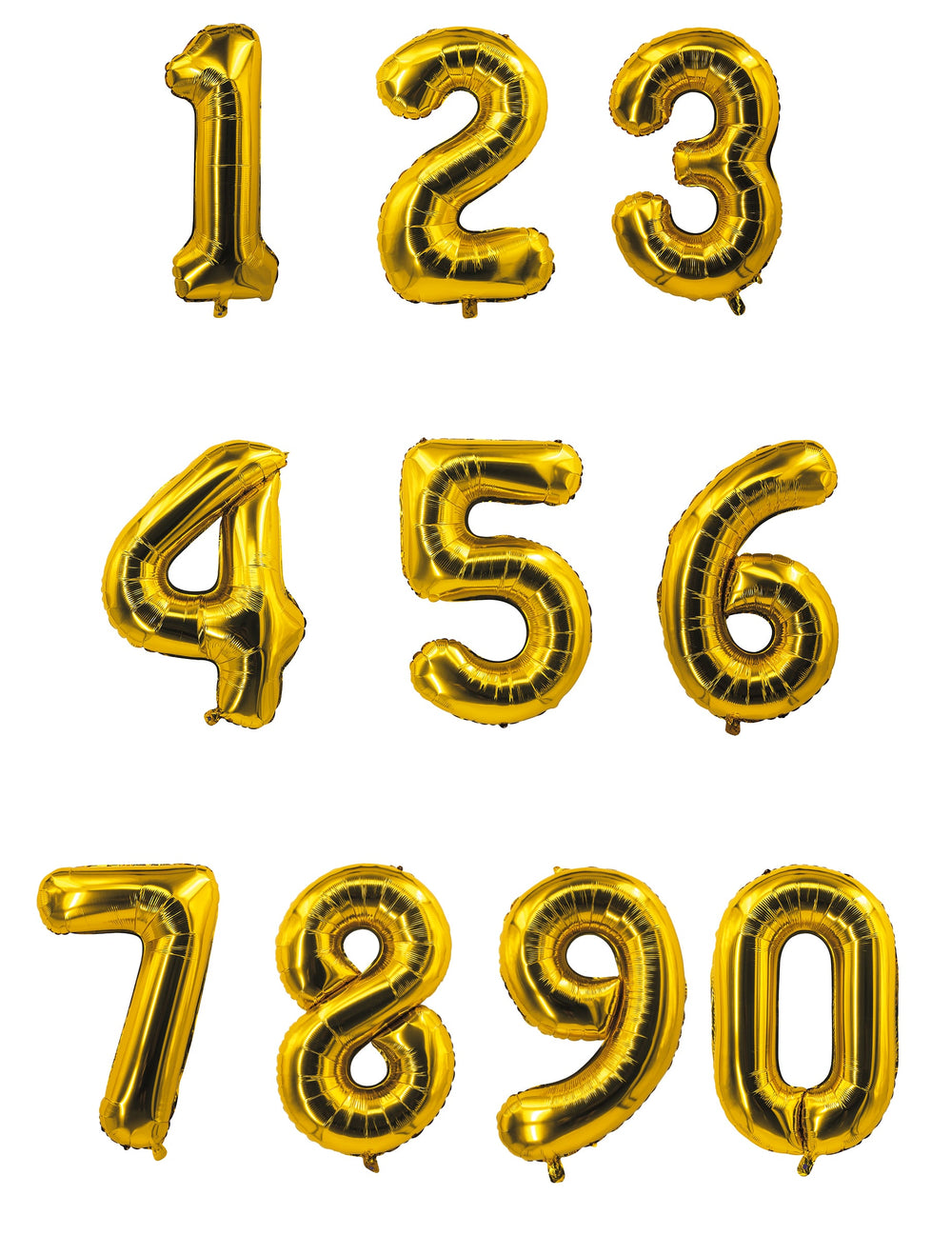 Sélection des chiffres de 0 à 9 du ballon aluminium chiffre pour fête
