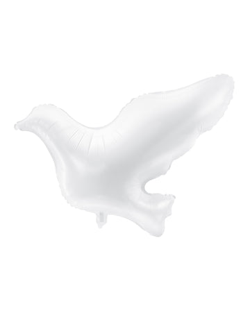 Biela holubica hliníková guľa 77 x 66 cm