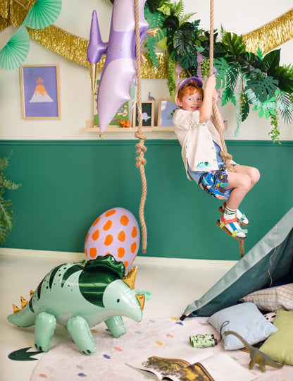 Fóliový balón s dinosaurom Triceratops 93 x 49 cm zelená a zlatá