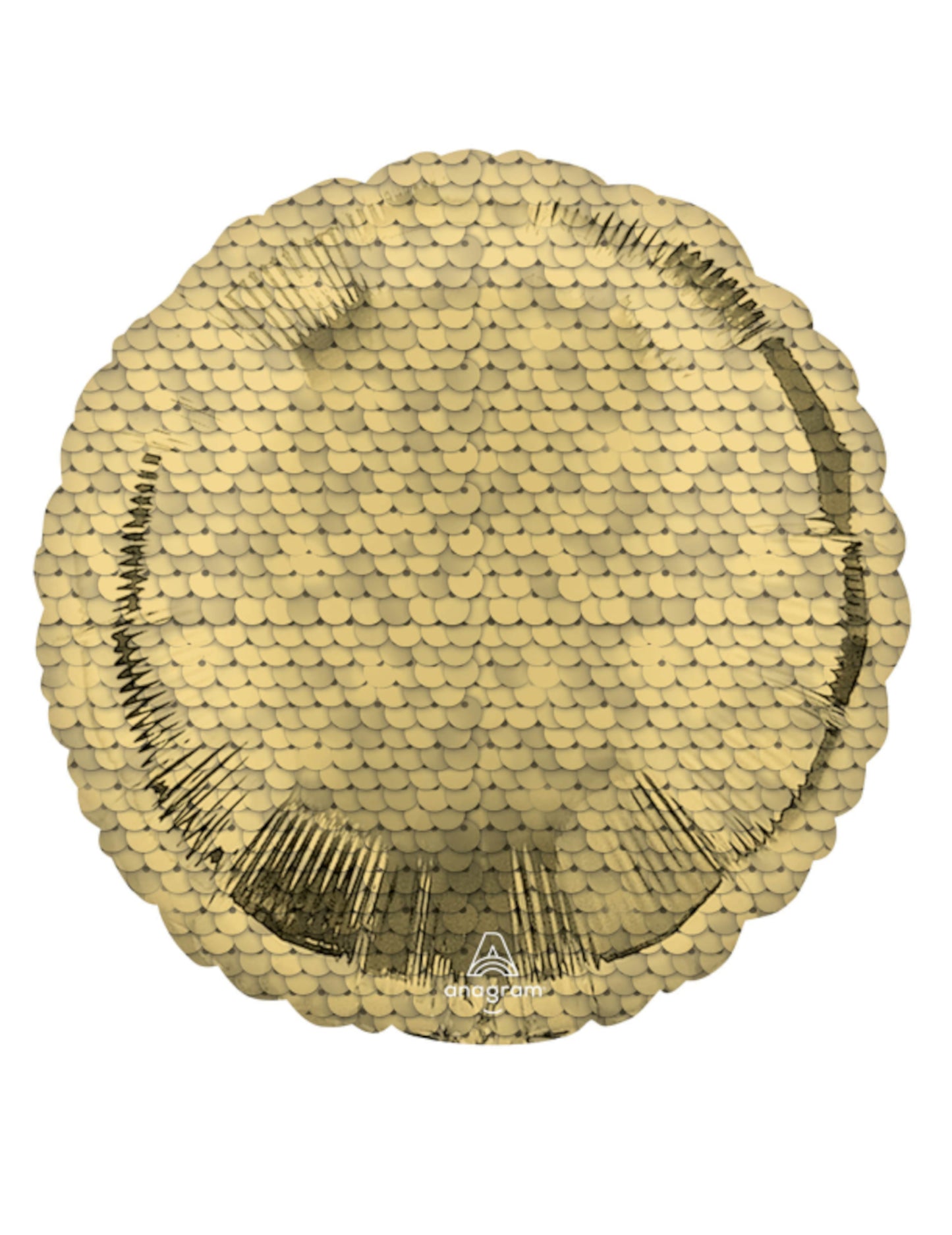 Okrúhla hliníková guľa so zlatými šupinami, veľkosť 43 cm