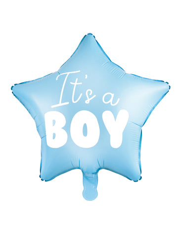 Modrý fóliový balón s hviezdou, je to chlapec 48 cm detská oslava