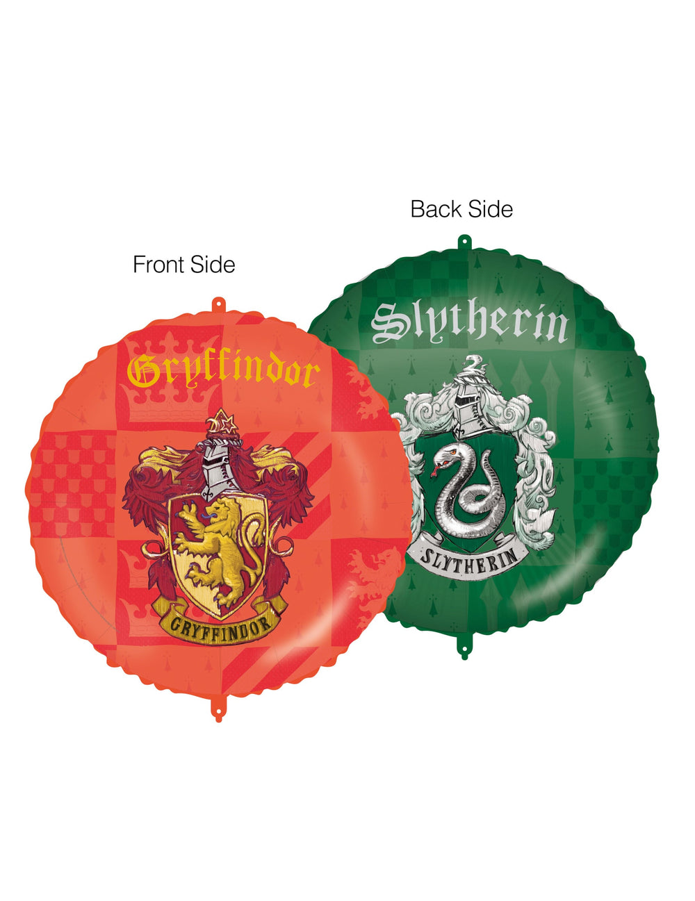 Ballon aluminium Harry Potter pour fête rouge et vert blasons Gryffondor et Serpentard