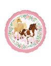 Ballon aluminium joli cheval pour anniversaire rose avec fleurs et chevaux