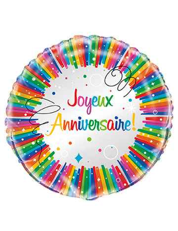 Viacfarebný fóliový balón k narodeninám 45 cm nafukovacie