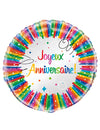 Ballon aluminium Joyeux Anniversaire multicolore gonflable